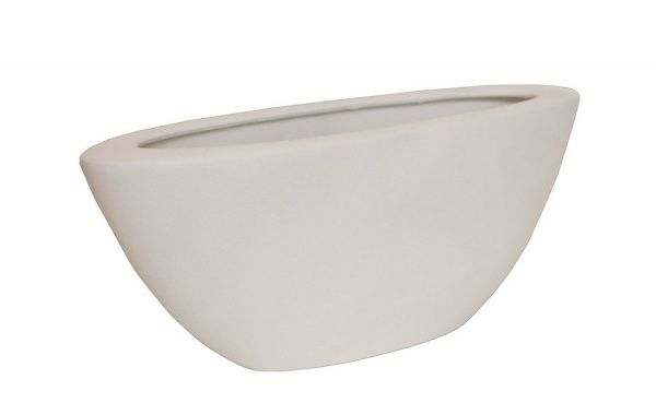 Горщик керамічний Оріана-Запоріжкераміка Кашпо ладья крошка овальний 9 л білий 