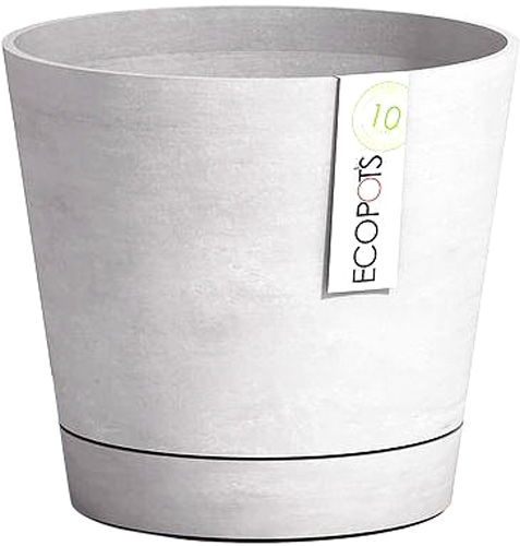 Кашпо EcoPots Венеція круглий 10л світло-сірий 