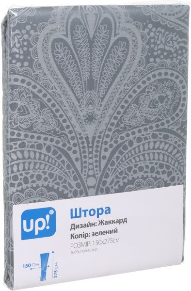 Штора Жаккард 150х275 см зеленый UP! (Underprice)