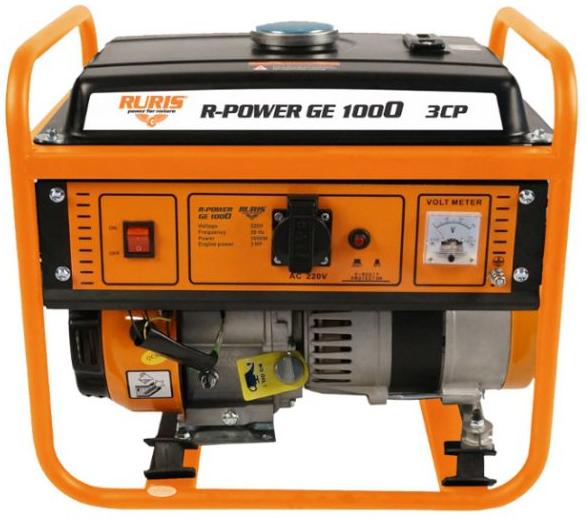 Електрогенераторна установка Ruris R-POWER GE 1000 1 кВт / 1,1 кВт 220 В 1000ge2018 бензин — фото 1