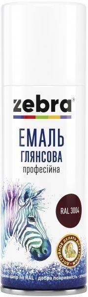Эмаль аэрозольная ZEBRA профессиональная Акварель RAL 3020 красный глянец 400 мл