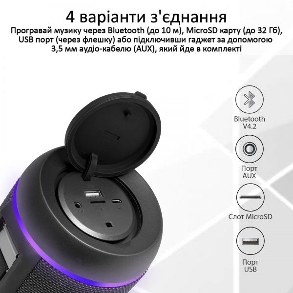 Портативна колонка Promate Silox-Pro 30W IPX6 2.0 black 