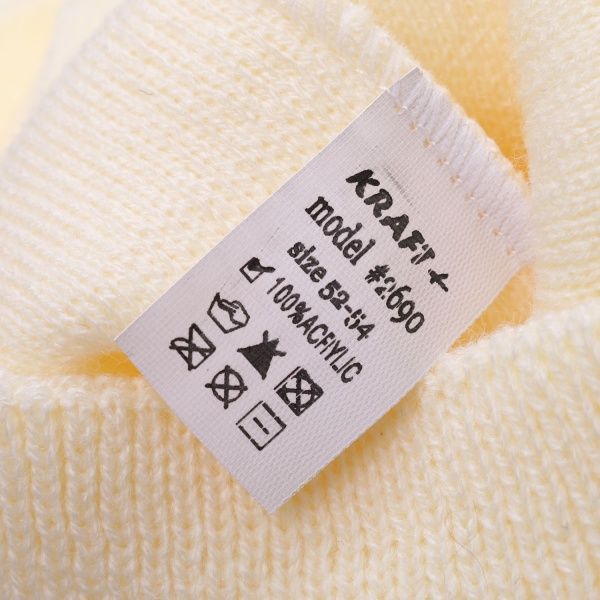 Шапочка детская для девочки Kraft+ 2690 р.52 молочный 