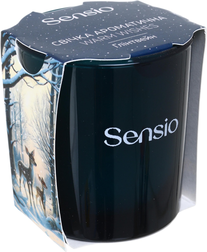 Свеча ароматическая Sensio в стекле Warm Wishes, синяя, ТМ Sensio