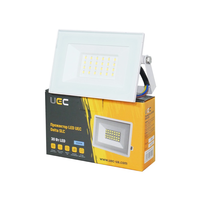 Прожектор світлодіодний LED UEC Delta SLC 6500K 30 Вт IP65 білий SLC-30-IP65-0-W