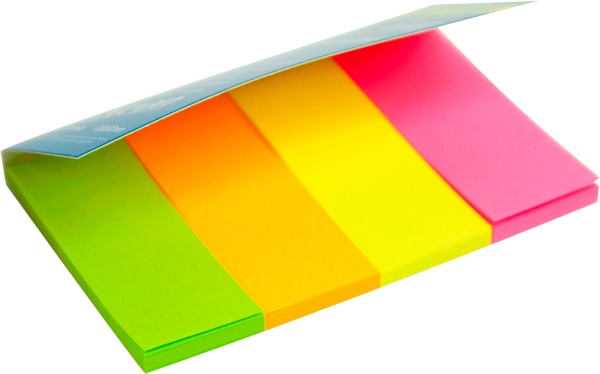 Стикер-закладка 50х20 мм неон в ассортименте Buromax