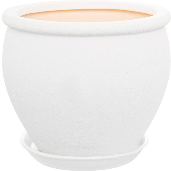 Горщик керамічний Оріана-Запоріжкераміка В'єтнам №2 шовк круглий 10,5л білий (011-2-097) 