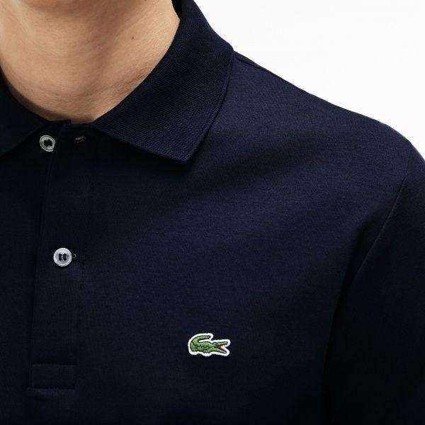 Поло Lacoste SHORT SLEEVED RIBBED COLLAR SHIRT DH2050166 3 темно-синій