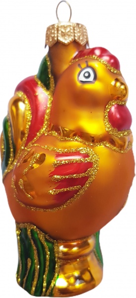 Елочная игрушка Юріта Петух с косой разноцветный