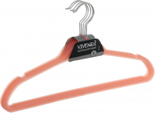 Набор вешалок Vivendi пластиковые розовые 5 шт 5 шт. 