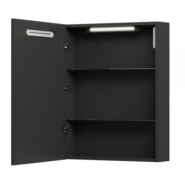 Зеркальный шкаф Aquarius Teffi 60 с LED-подсветкой графит 