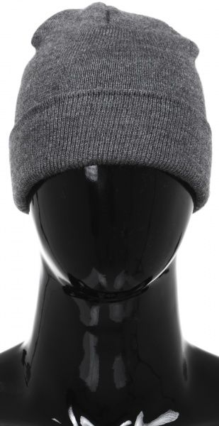 Шапка двойная с отворотом полушерстяная серый