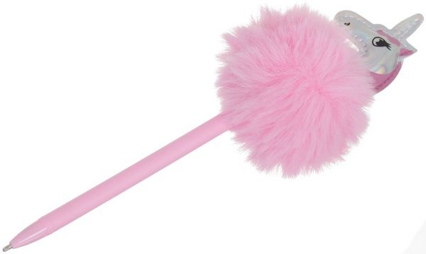 Ручка шариковая Пушистый розовый единорог 