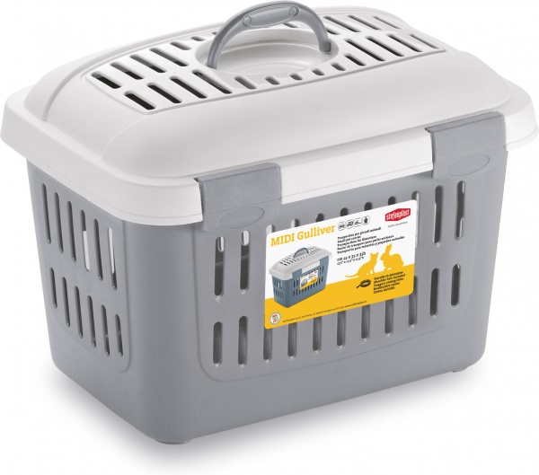 Переноска Stefanplast Midi Gulliver 45х33х33 см (белый/серый) 