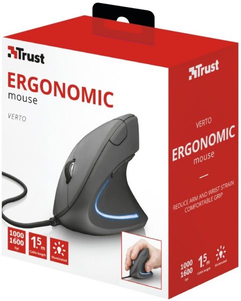 Мишка Trust VERTO ERGO grey 