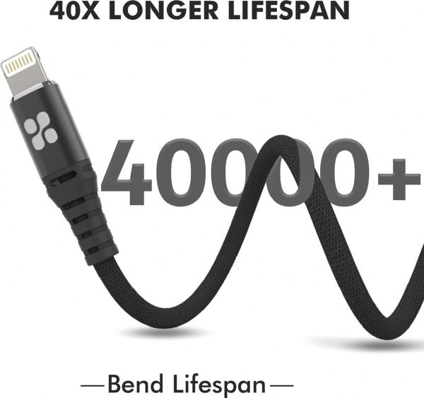 Кабель Promate Lightning - USB Type-C 1,2 м чорний 