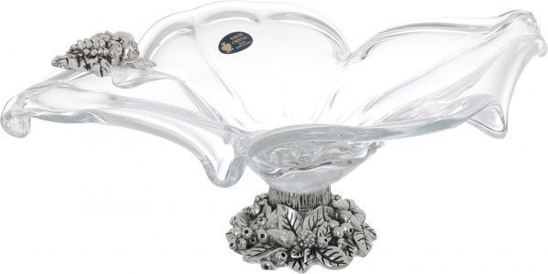Фруктовница Silvia с керамическим декором White cristal