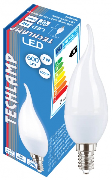 Лампа світлодіодна Techlamp 7 Вт CA37 матова E14 220 В 4000 К 