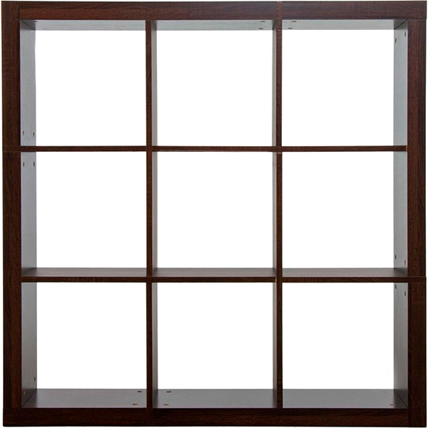 Стелаж двосторонній Inteo Кубус МІКС 3x3 1146x1146x290 мм венге 