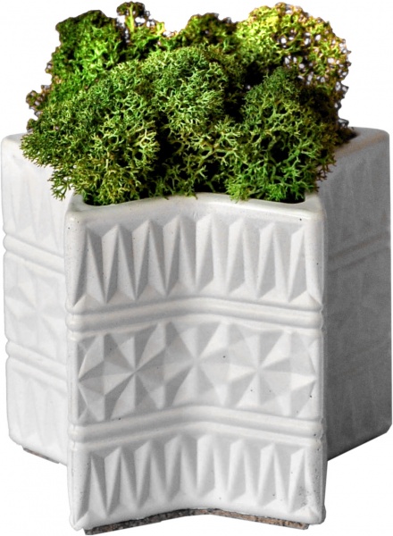 Кашпо декоративне Star білий бетон