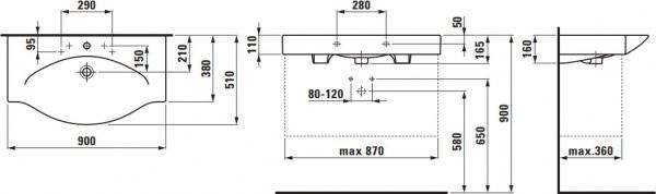 Умывальник LAUFEN Palace New 1170.2