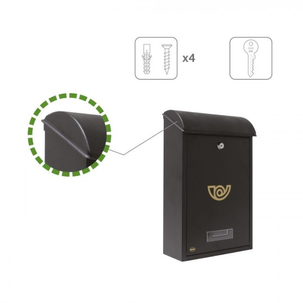 Поштова скринька Amig модель 2 400х250х100 мм чорна