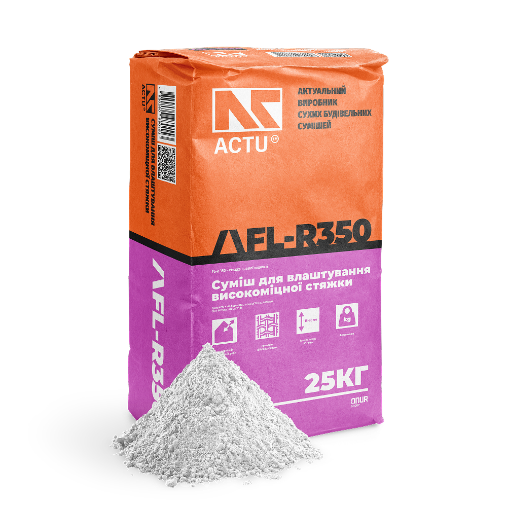Стяжка для підлоги ACTU «FL-R», 15-70 мм, армована, 25кг