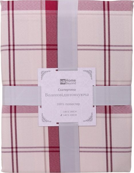 Скатерть Клетка 140x220 см красный 