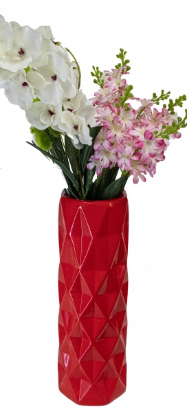 Ваза керамическая Nana ceramics Поли 41 см красный глянец 