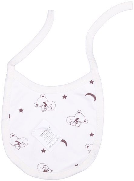 Нагрудник дитячий Bambinelli Ведмедик (від 3 до 6 місяців) білий із малюнком 
