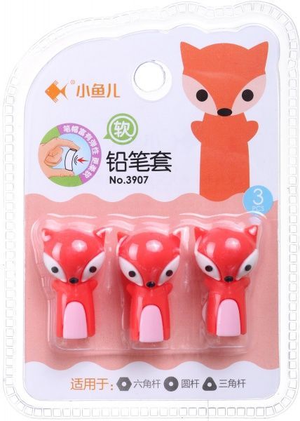 Набор ластиков накладок на карандаш Лисичка