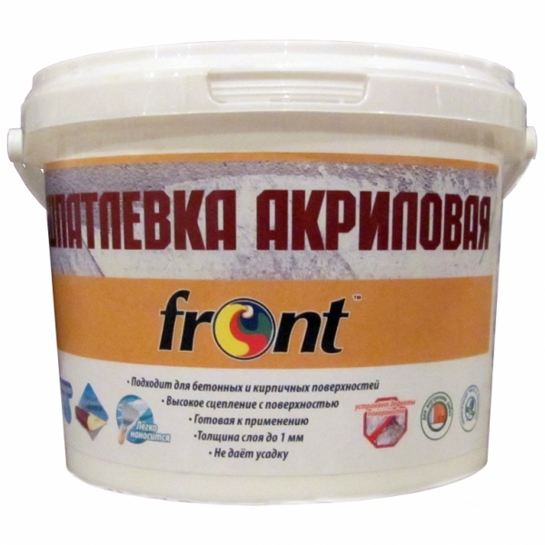 Шпаклевка Front акриловая готовая к применению 3 кг