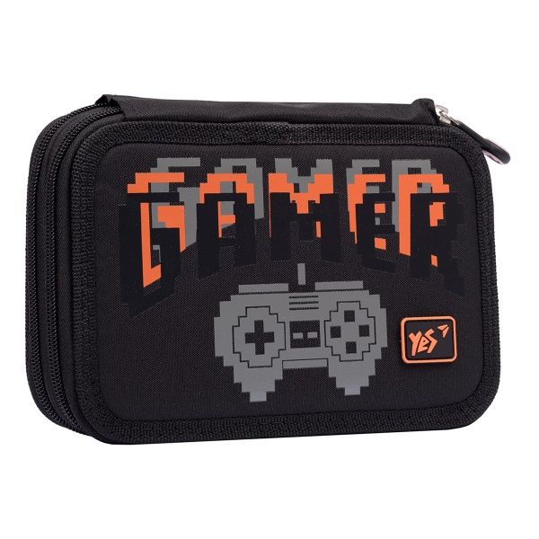 Пенал школьный двойной HP-01 Gamer 533094 YES черный
