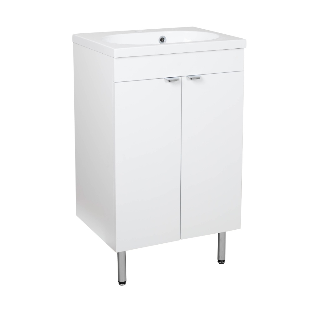 Тумба RIO (білий мат) з умивальником Status 50 см