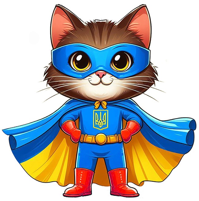 Набор со стразами (наклейка) Котик-защитник 10x10 см GoToArt