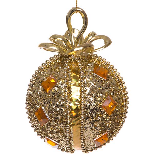 Шарик новогодний Гламурный бант SDA106680G 80 мм