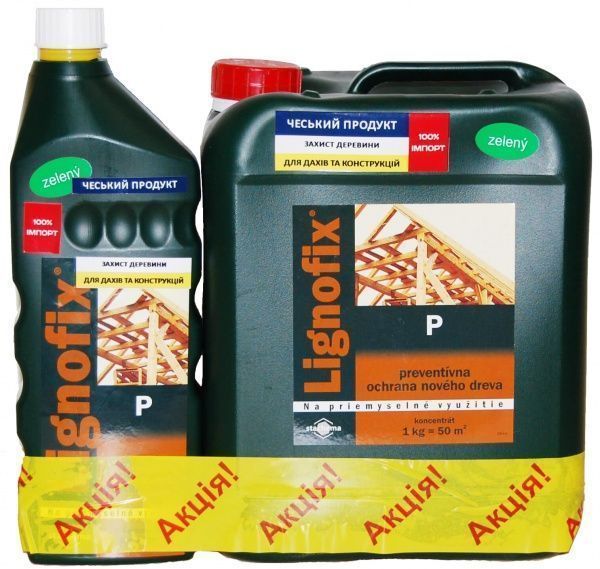 Биозащита Lignofix P концентрат зеленый 5 кг+1 кг зеленый 6 кг