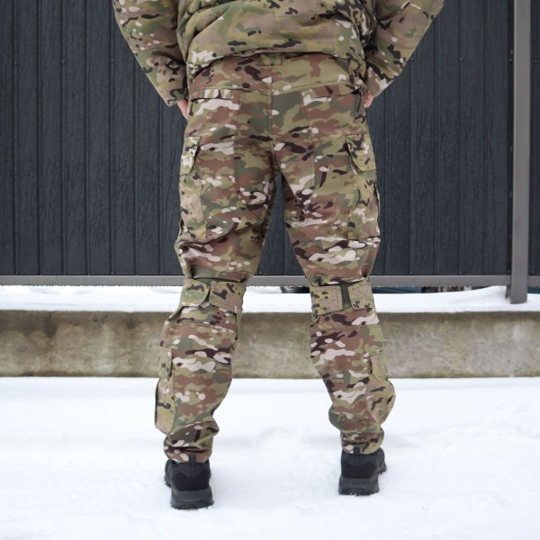 Брюки UkrCossacks тактические зимние мультикам с сумкой для транспортировки, р.48 р.M