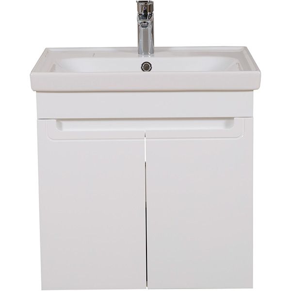 Тумба подвесная Aqua Rodos Омега с умывальником Frame 60 см белая