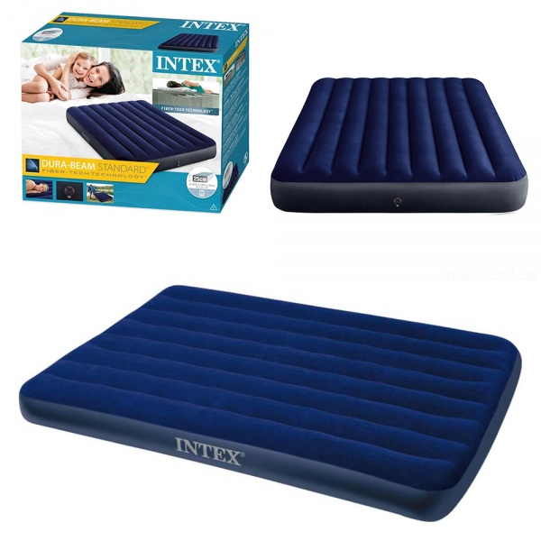 Ліжко надувне Intex 191x137 см синій 64758