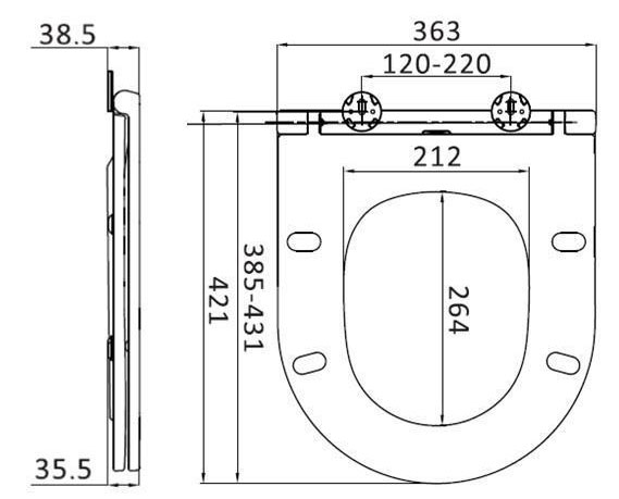 Сиденье AM.PM для унитаза GEM с микролифтом C90A7852WH