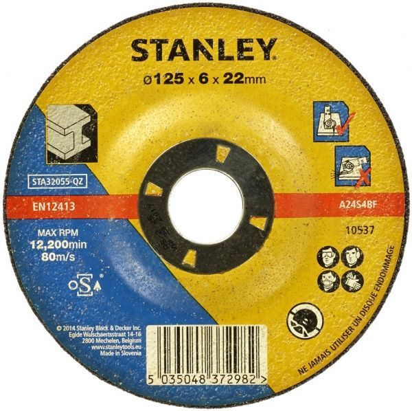 Круг зачистной по металлу Stanley DPC  125x6,0x22,2 мм STA32055