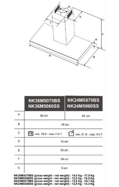 Витяжка Samsung NK24M5070BS/UR