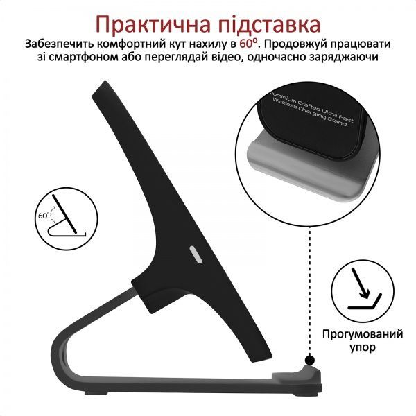 Беспроводное зарядное устройство Promate AuraDock-5 10 Вт Grey