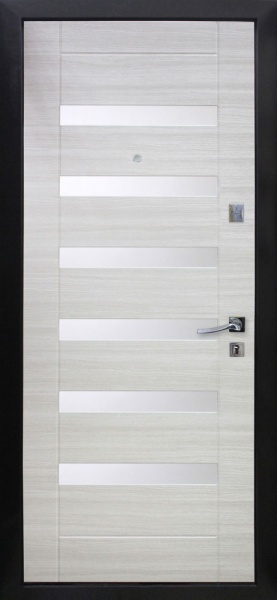Двері вхідні TM Riccardi Urban 1-B MS дуб венге / дуб bianco line 2050x960мм ліві
