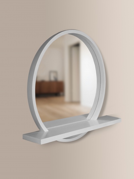 Зеркало с полкой Luxury Wood Sunrise ясень снежно-белый D800 мм 