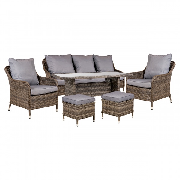 Комплект меблів Cezar з подушками сіро-бежевий 