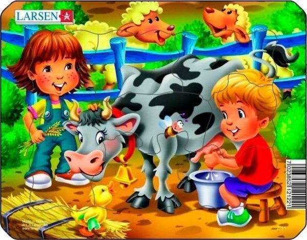 Пазли Larsen Діти і корова