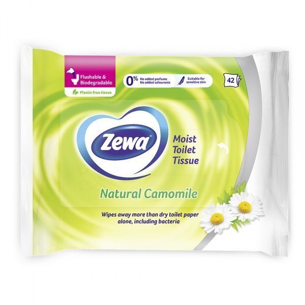 Вологий Zewa Natural Camomile одношаровий 42 шт.