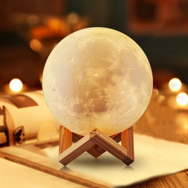 Настольная лампа декоративная Altalusse 3D RGB Magic Moon Lamp Contro Touch l 15 cм белый AML-015 White 